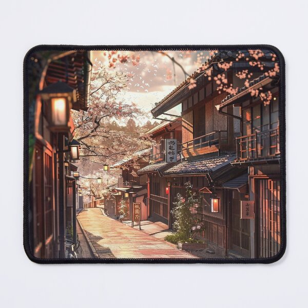 Item preview, Kyoto Alley in Soft Spring Light | Minimal Japanese Street Illustration designed and sold by Pulipsori.