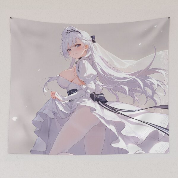 Item preview, Belfast Azur Lane Elegant Maid Pose With Flowing Dress And Long Hair designed and sold by TanglenRabbit.
