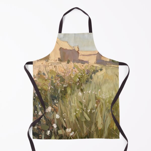 Item preview, French Meadow with Village Houses | Provence Countryside Landscape Painting designed and sold by CARRAANN.