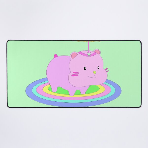 Item preview, Adorable Rainbow Hamster with Pink Umbrella Hat designed and sold by Momotopia.