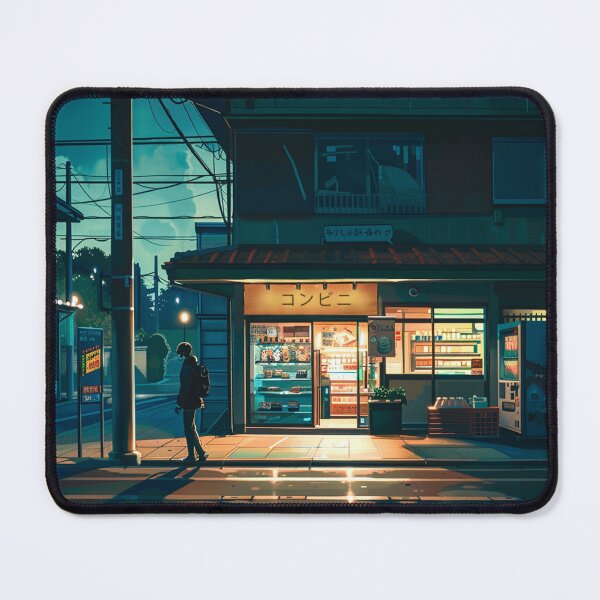 Item preview, Quiet Night at a Japanese Convenience Store | Minimal Street Illustration designed and sold by Pulipsori.