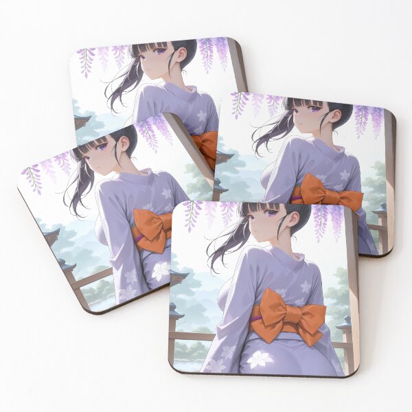 Item preview, Kanao Tsuyuri Demon Slayer Wisteria Back View Garden Scene designed and sold by TanglenRabbit.