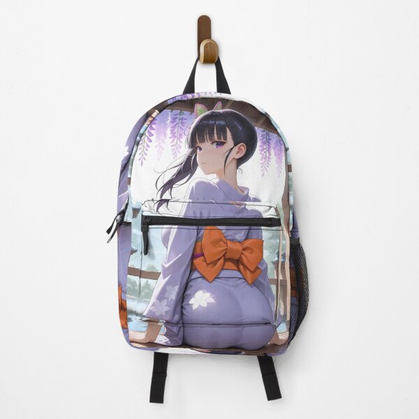 Item preview, Kanao Tsuyuri Demon Slayer Wisteria Back View Garden Scene designed and sold by TanglenRabbit.