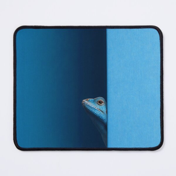 Item preview, Minimalist Blue Gecko Peeking from Blue Wall designed and sold by LuminousFoundry.