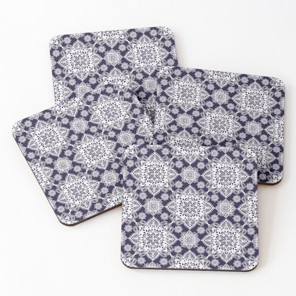 Item preview, Elegant Mandala Lace Seamless Pattern on Dark Purple Luxury Floral Background designed and sold by Studiohgood.