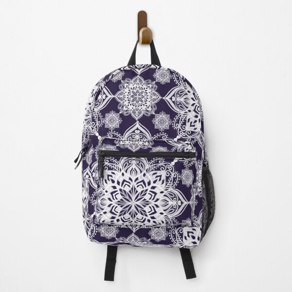 Item preview, Elegant Mandala Lace Seamless Pattern on Dark Purple Luxury Floral Background designed and sold by Studiohgood.