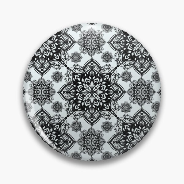 Item preview, Patrón de encaje mandala en blanco y negro sin costuras | Elegante fondo floral ornamental designed and sold by Studiohgood.
