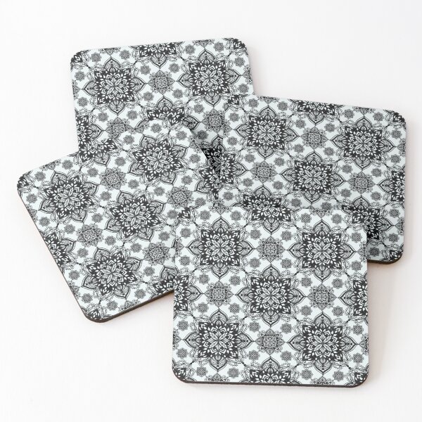 Item preview, Black and White Mandala Lace Seamless Pattern | Elegant Ornamental Floral Background designed and sold by Studiohgood.