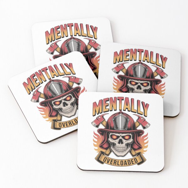 Item preview, Mentally Overloaded Skull Firefighter Graphic Streetwear Design designed and sold by NewUSShop.