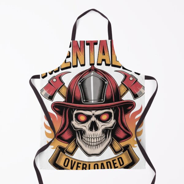 Item preview, Mentally Overloaded Skull Firefighter Graphic Streetwear Design designed and sold by NewUSShop.