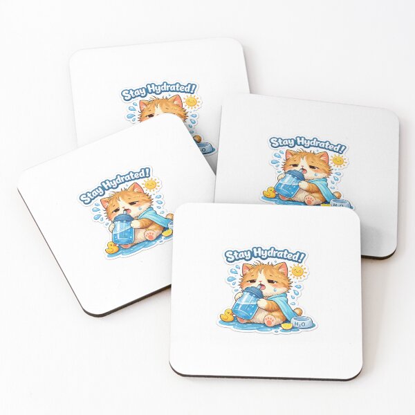Item preview, cute cat sticker stay hydrated designed and sold by littlecookies03.