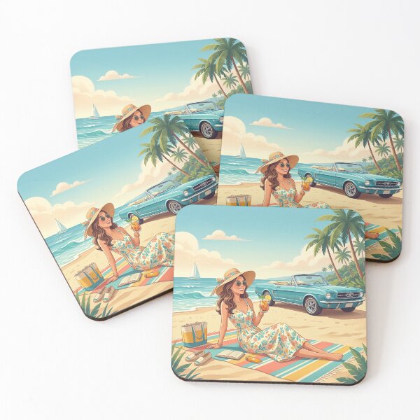 Item preview, Sun-Kissed Retro Summer Escape with Vintage Convertible designed and sold by OpenDreamArts.