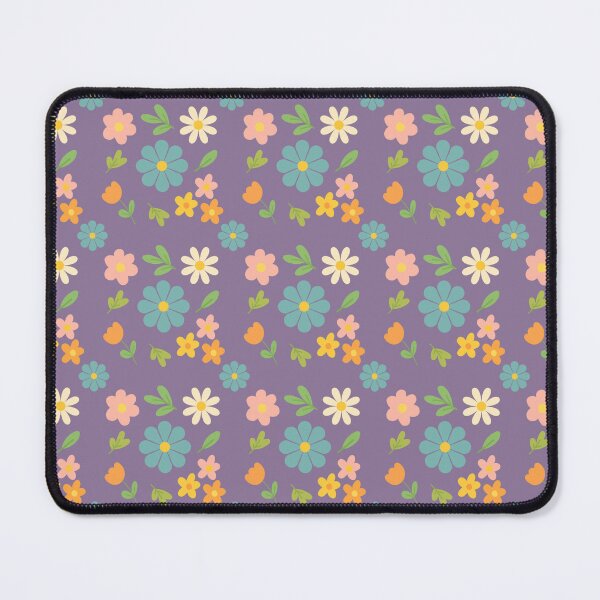 Aperçu de l'œuvre Motif floral mignon sans couture sur fond violet | Design rétro de marguerites créée et vendue par Studiohgood.