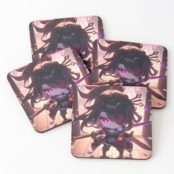 Item preview, Beidou Genshin Impact Chibi Samurai With Dramatic Light And Red Hair designed and sold by TanglenRabbit.