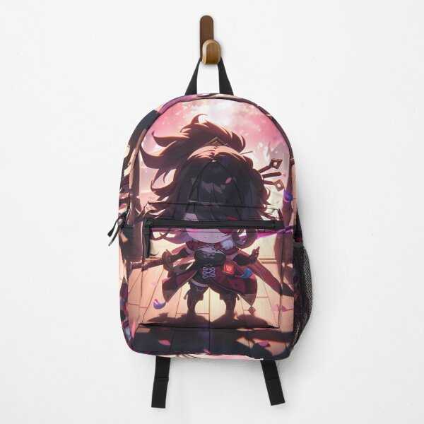 Item preview, Beidou Genshin Impact Chibi Samurai With Dramatic Light And Red Hair designed and sold by TanglenRabbit.