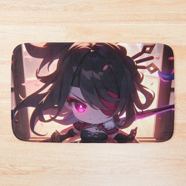 Item preview, Beidou Genshin Impact Chibi Samurai With Dramatic Light And Red Hair designed and sold by TanglenRabbit.