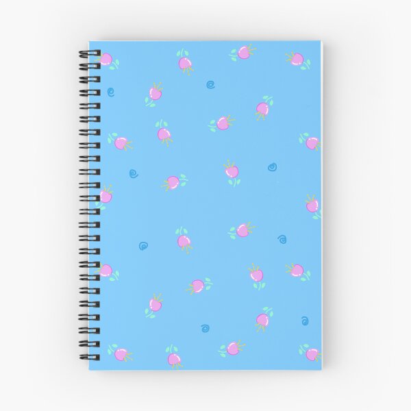 Aperçu de l'œuvre Motif floral minimaliste et mignon sans couture | Petites fleurs violettes sur fond bleu créée et vendue par Studiohgood.