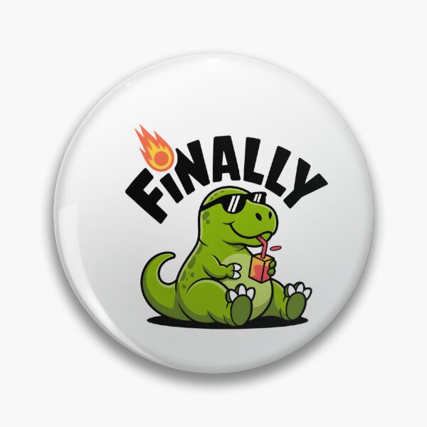Item preview, Funny Finally Dinosaur Meteor Apocalyptic Meme Sticker designed and sold by Mr-wow.