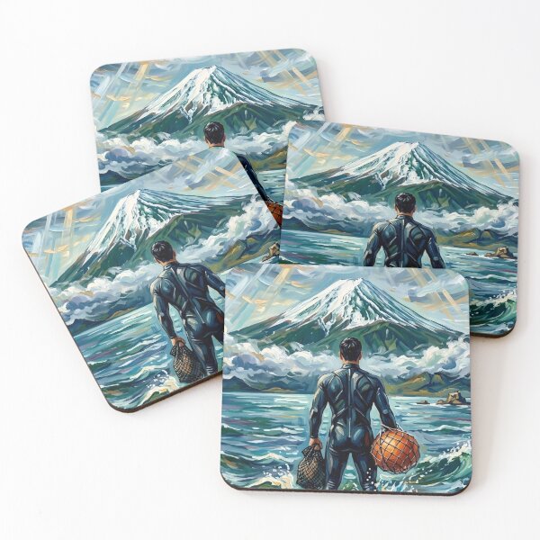 Item preview, Vibrant Soul of Jeju - Haenam Diver & Hallasan Peak Oil Painting  designed and sold by KOREA-HAENAM.