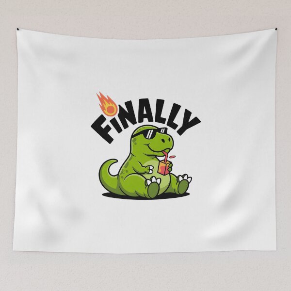 Item preview, Funny Finally Dinosaur Meteor Apocalyptic Meme Sticker designed and sold by Mr-wow.