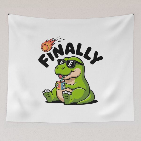 Item preview, Cute T-Rex Watching Meteor Sarcastic End of World Art designed and sold by Mr-wow.