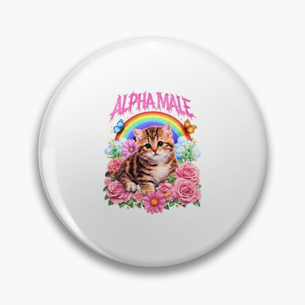 Artikelvorschau, Alpha-Männchen, lustiges Kätzchen, Regenbogenblumen entworfen und verkauft von skshop8.