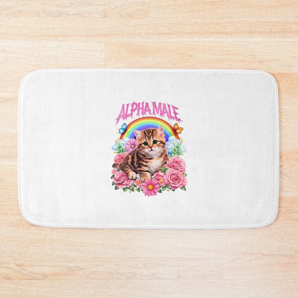 Item preview, Alpha Male Funny Kitten Rainbow Floral  designed and sold by skshop8.
