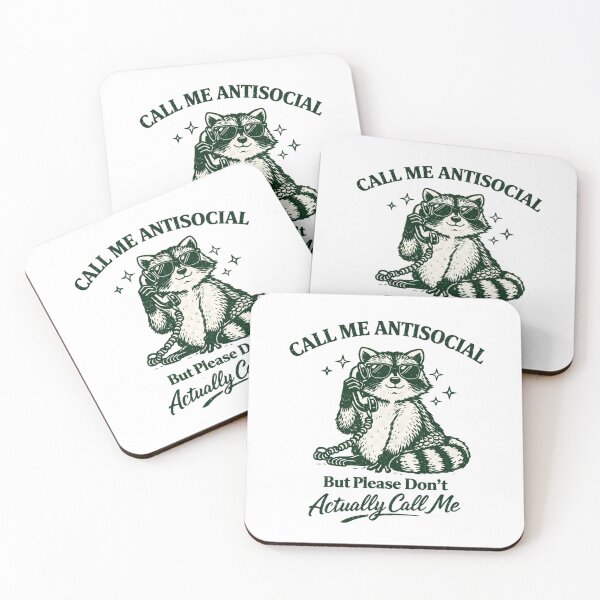Item preview, Call me antisocial funny raccoon introvert humor | I hate phone calls | Raccoon Lover Gift | Introvert Life   designed and sold by PRINYOS.