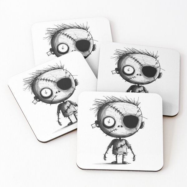 Item preview, Creepy Stitched Doll Black and White Gothic Horror Art designed and sold by inkoutninja.