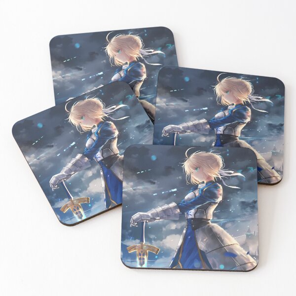 Item preview, Saber Fate Stay Night Night Sky Battle Stance Anime Girl designed and sold by Spraykart.