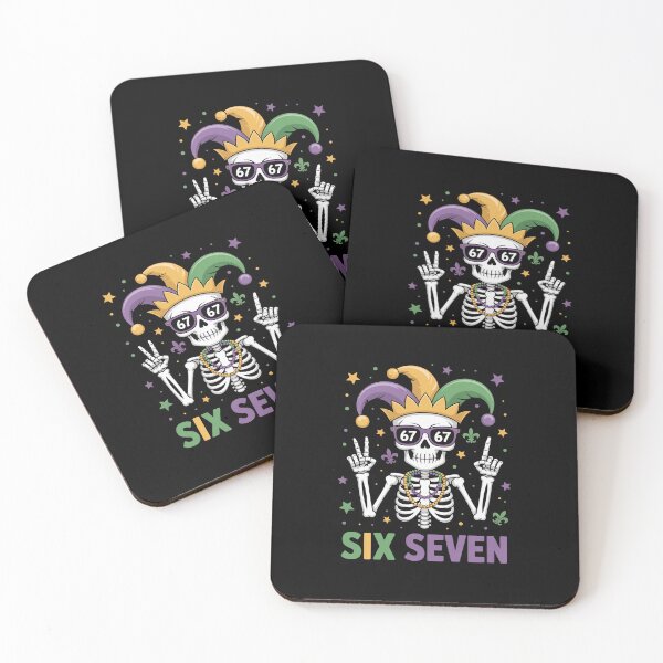 Item preview, 67 Mardi Gras Skeleton 6 7 Meme Mask Beads Six Seven designed and sold by RonnasJackson.