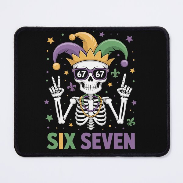 Item preview, 67 Mardi Gras Skeleton 6 7 Meme Mask Beads Six Seven designed and sold by RonnasJackson.