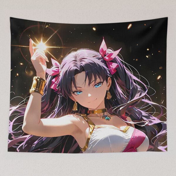 Item preview, Rin Tohsaka Fate Stay Night Anime Girl Waifu Radiant Charm Glowing Fantasy Dance Sparkling designed and sold by Spraykart.