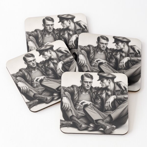 Item preview, 1940's Vintage Leather Legends Berlin Biker Boys Gay Pride Graphic Design designed and sold by ItsAKinkThing.