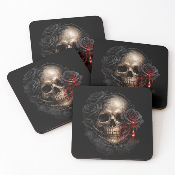 Item preview, Poison Rose Skull – Dark Gothic Aesthetic with Dripping Blood Glow designed and sold by CutePearlStudio.