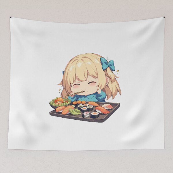 Item preview, Ais Wallenstein Pick Up Girls Dungeon Chibi Sushi Bite designed and sold by Spraykart.
