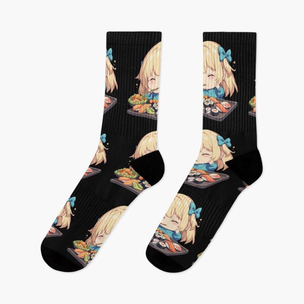 Item preview, Ais Wallenstein Pick Up Girls Dungeon Chibi Sushi Bite designed and sold by Spraykart.