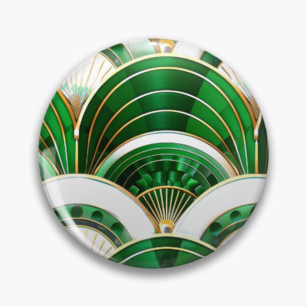 Item preview, Art Deco Emerald-Green Hues And Golden Pattern designed and sold by DEC02.