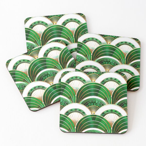 Item preview, Art Deco Emerald-Green Hues And Golden Pattern designed and sold by DEC02.