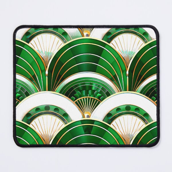 Item preview, Art Deco Emerald-Green Hues And Golden Pattern designed and sold by DEC02.