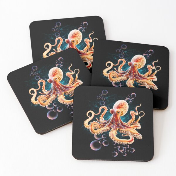 Item preview, Neon Glow Bubbles (Octopus) designed and sold by Tripp Art Studio.