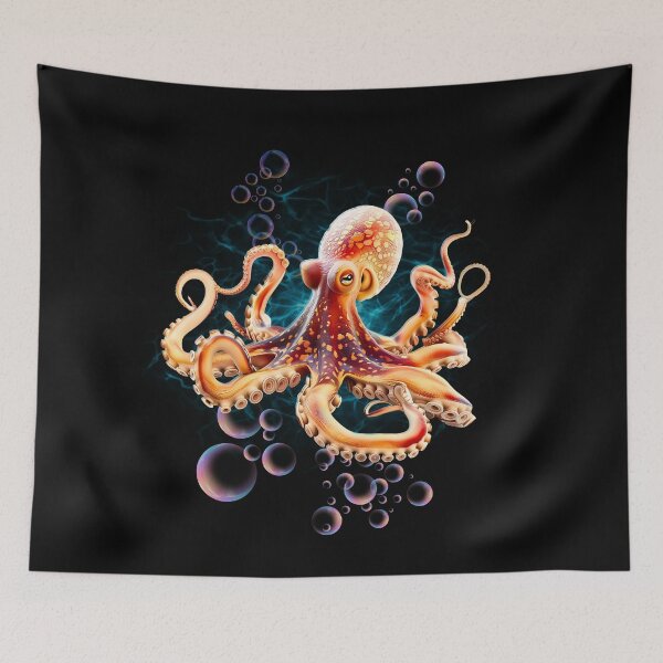 Item preview, Neon Glow Bubbles (Octopus) designed and sold by Tripp Art Studio.