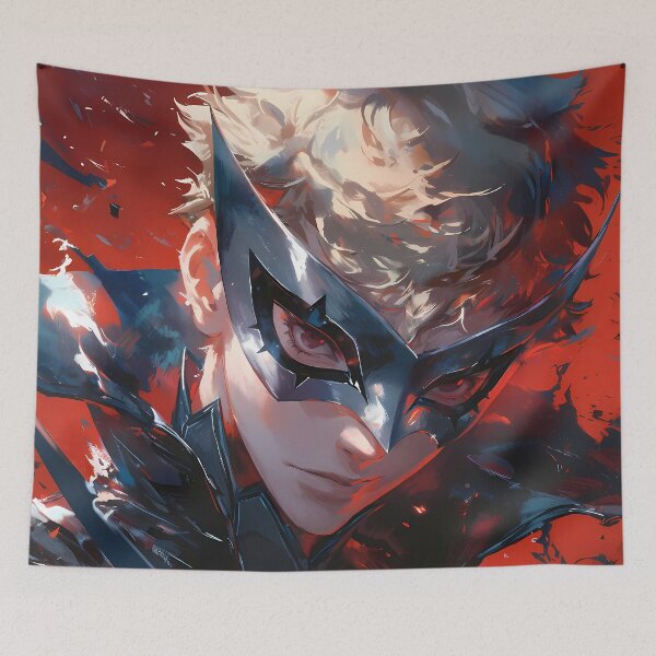 Item preview, Ryuji Sakamoto Persona 5 Masked Rebel In Red Blue designed and sold by Spraykart.