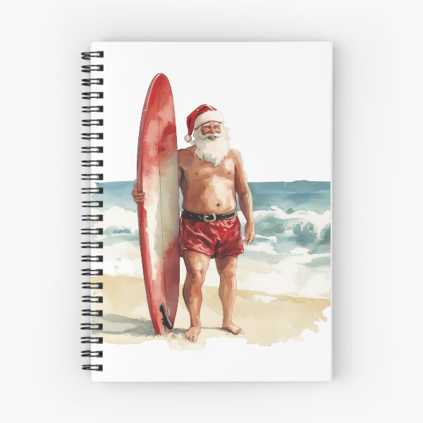 Item preview, Christmas in July - Surfing Santa with Longboard designed and sold by 23palmsstudios.