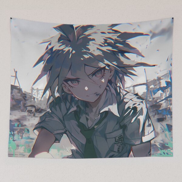 Item preview, Makoto Naegi Danganronpa Moody Ruined City Portrait designed and sold by Spraykart.