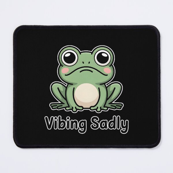 Item preview, Frog Vibing Sadly Cute Aesthetic Sad Frog Meme Design designed and sold by ImaginedSpace7.