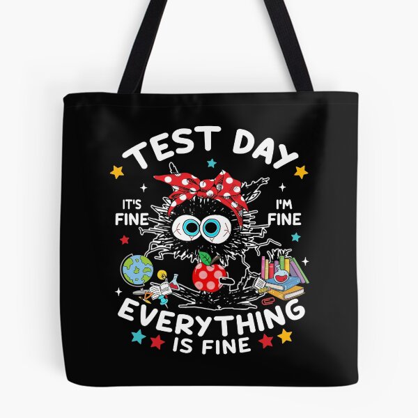 Item preview, Funny Black Cat Test Day It's Fine I'm Fine designed and sold by AnitaBice.