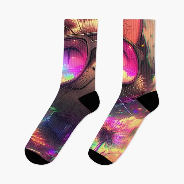 Item preview, Too Cool For This Reality | Psychedelic Cat Sunglasses Neon Art designed and sold by DonaldWaltersxx.