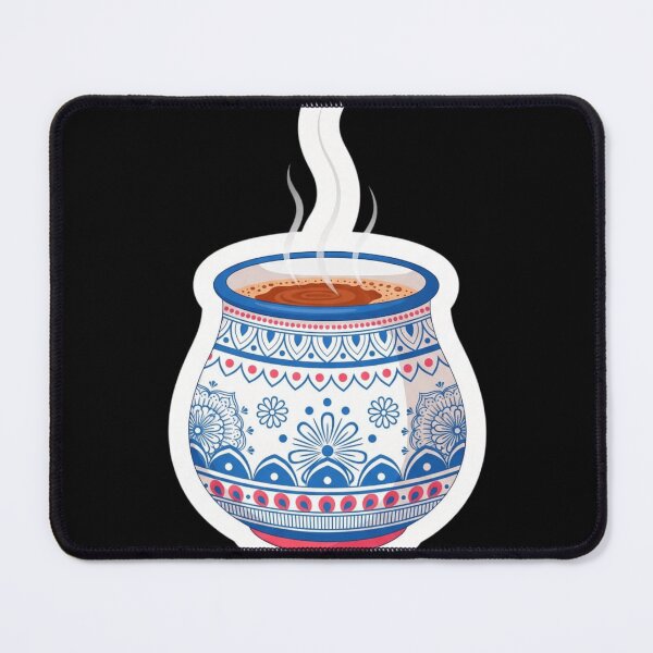 Item preview, Royal Blue Pottery Chai Kulhad - Indian Tea Lover Sticker designed and sold by DesertFlowArt.