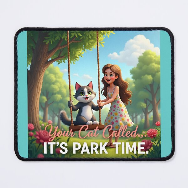 Item preview, "Your Cat Called... It Is Park Time" — Playful Pet Lifestyle Image designed and sold by Creative-RE.